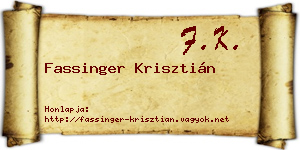 Fassinger Krisztián névjegykártya